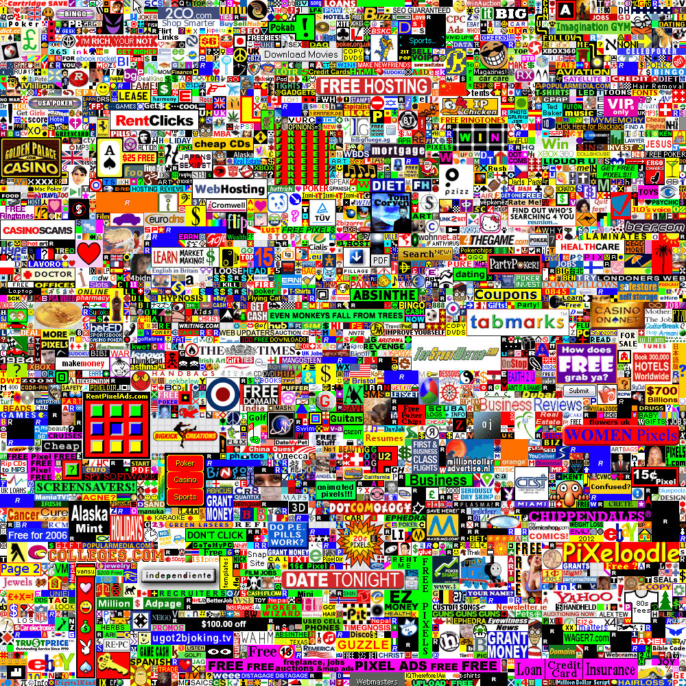 Preview image of 17 years ago today, the Million Dollar Homepage was completed, making a student $1m in 5 months